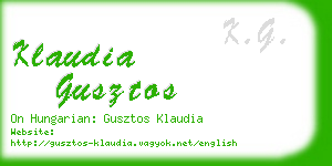 klaudia gusztos business card